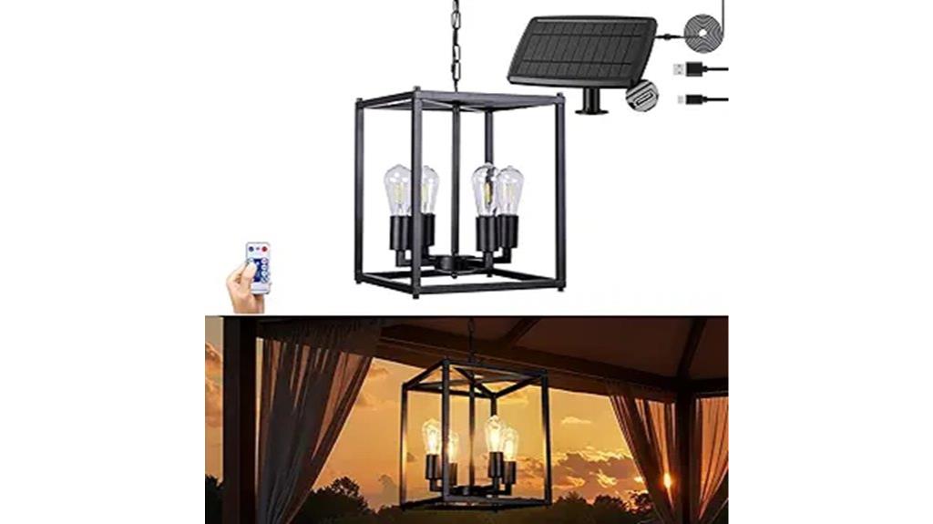 outdoor farmhouse solar chandelier