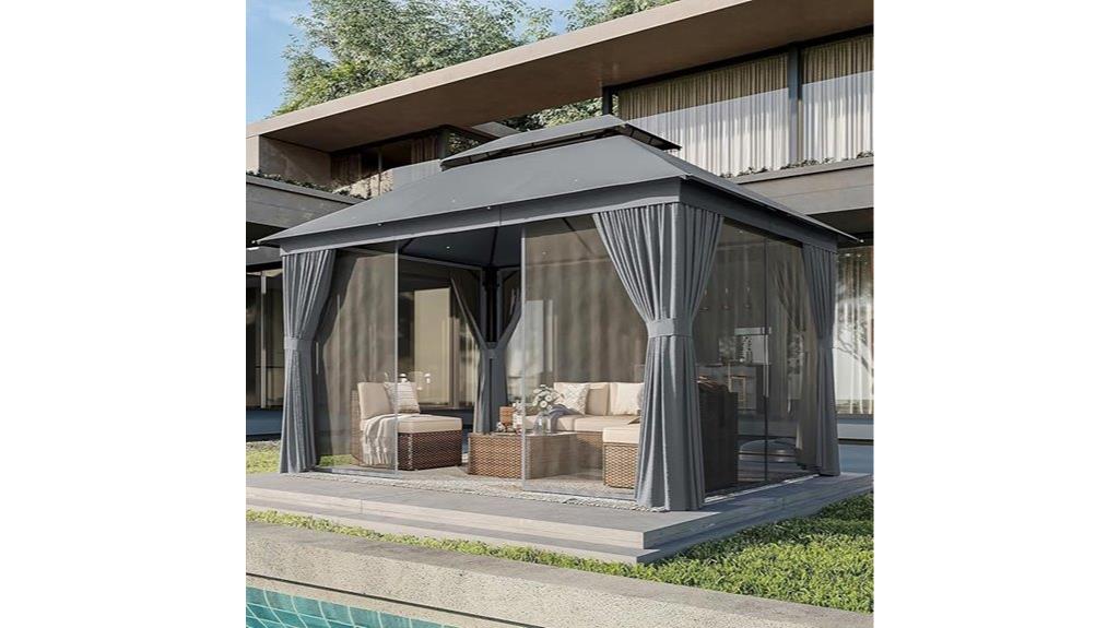 outdoor gazebo with mosquito netting