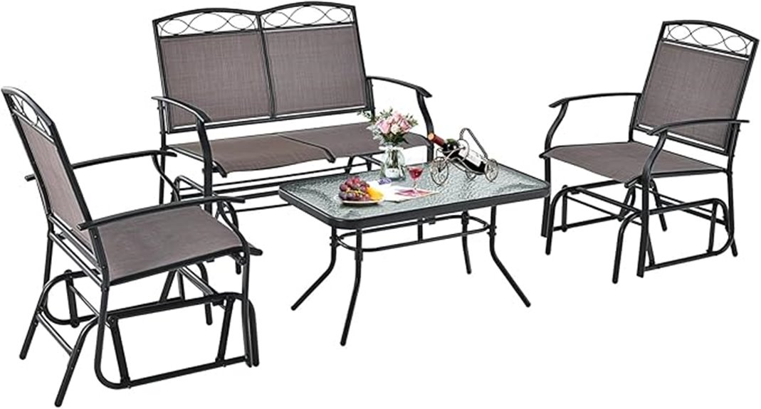 outdoor patio glider set