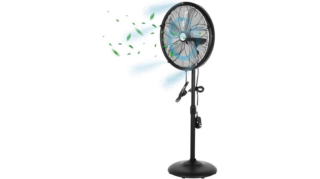 outdoor pedestal misting fan