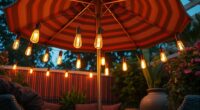 outdoor string light umbrellas