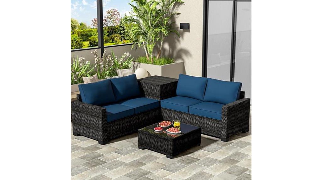 outdoor wicker storage set