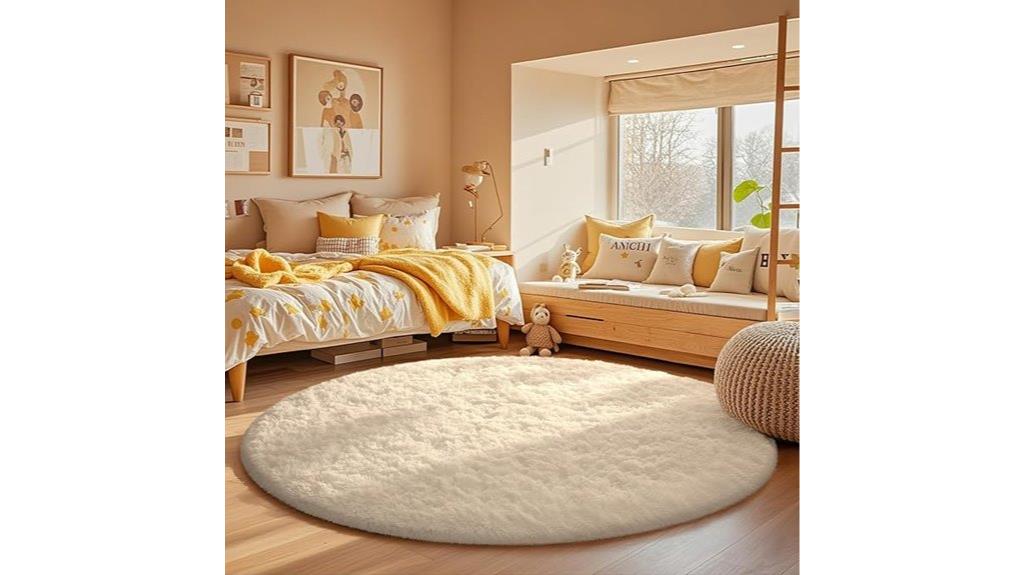 oval ivory round rug