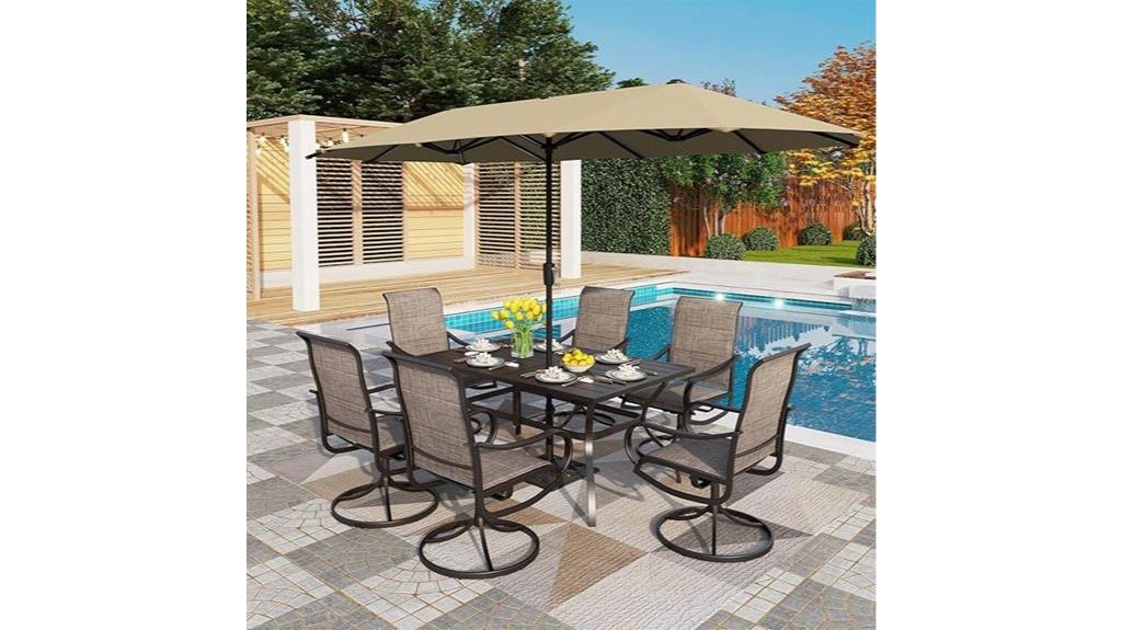 patio swivel dining set