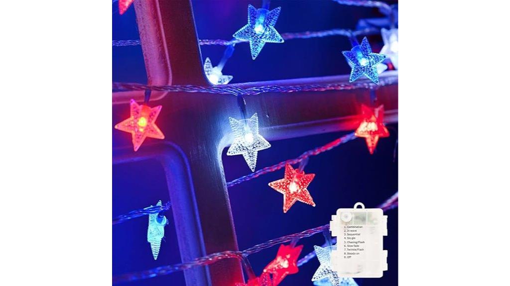 patriotic 100led star lights