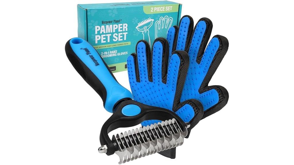 pet grooming gloves set