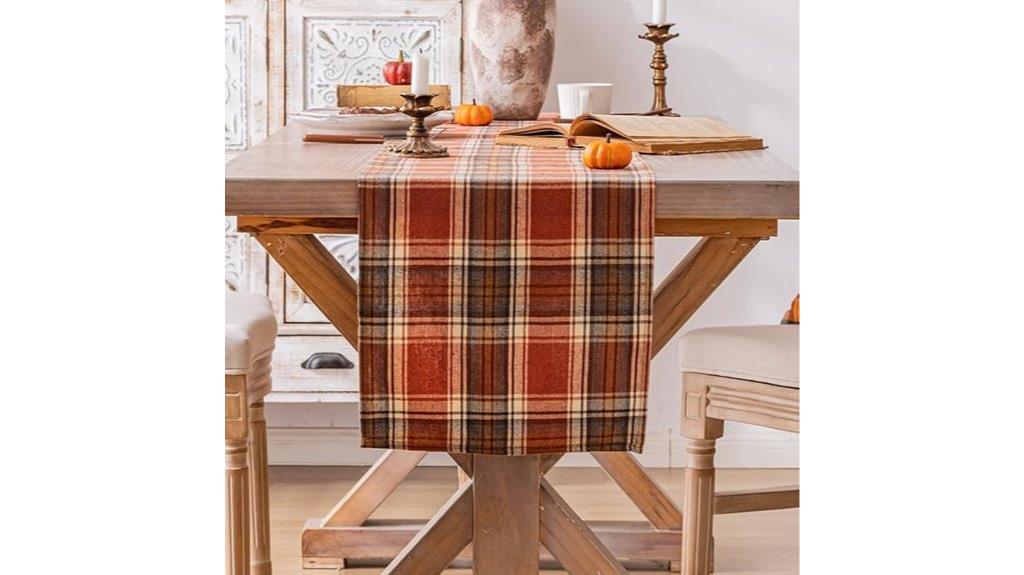 plaid thanksgiving table runner