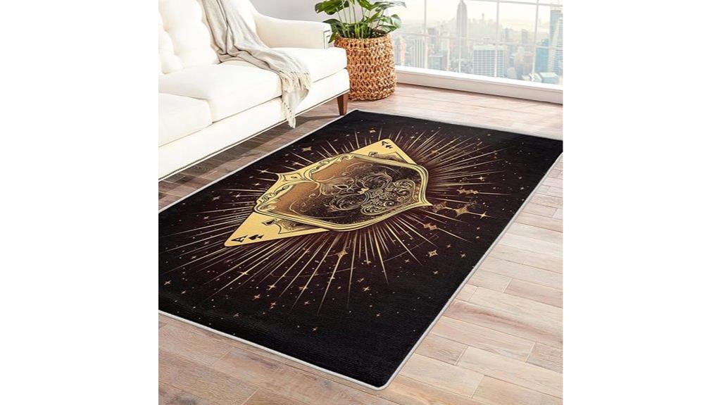 poker themed washable area rug