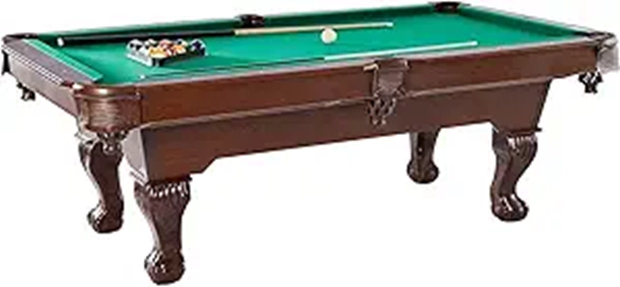 pool table with accessories