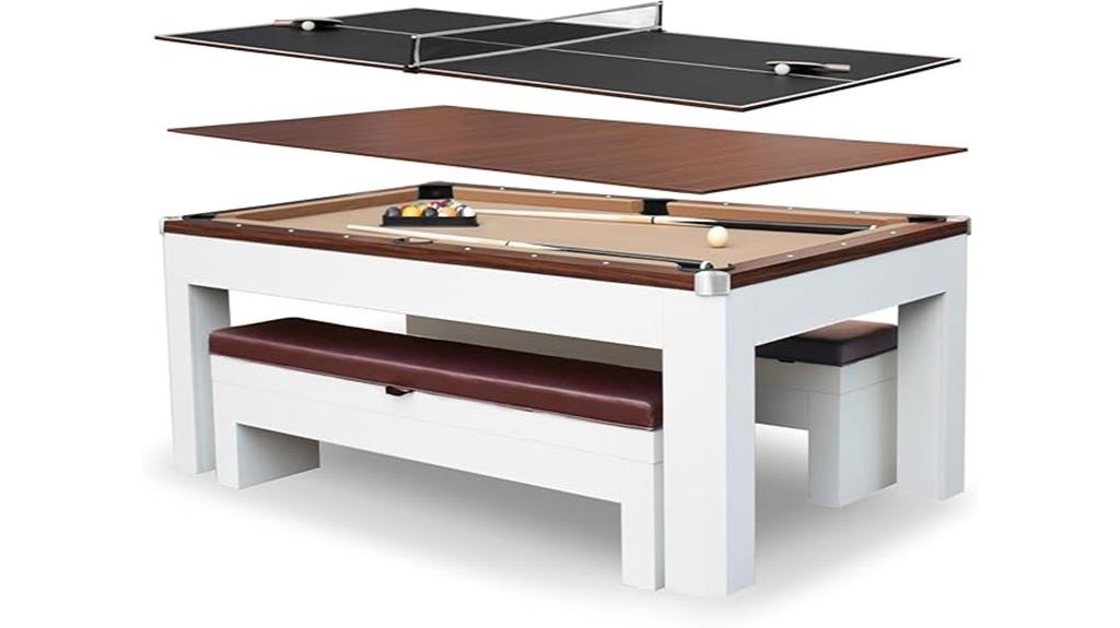 pool table with benches