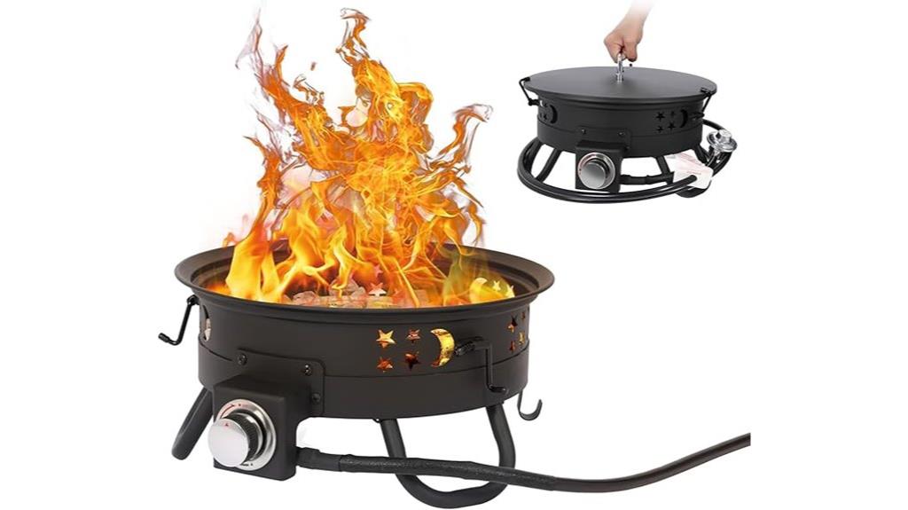 portable black steel firepit