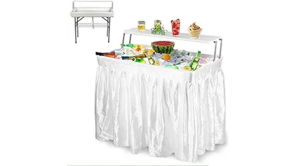 portable folding cooler table
