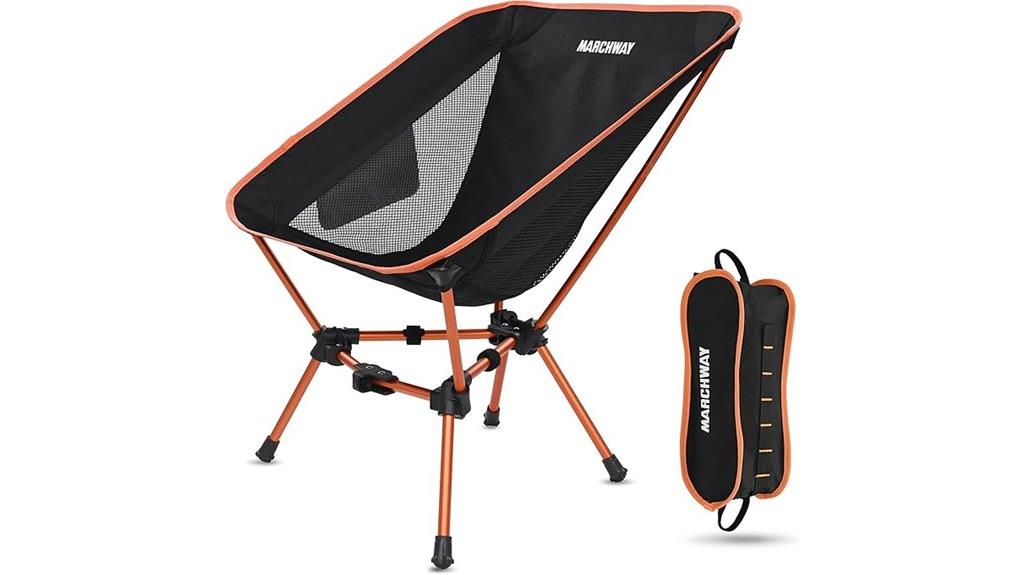 portable orange camping chair