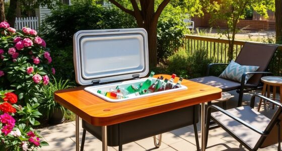 portable outdoor cooler tables