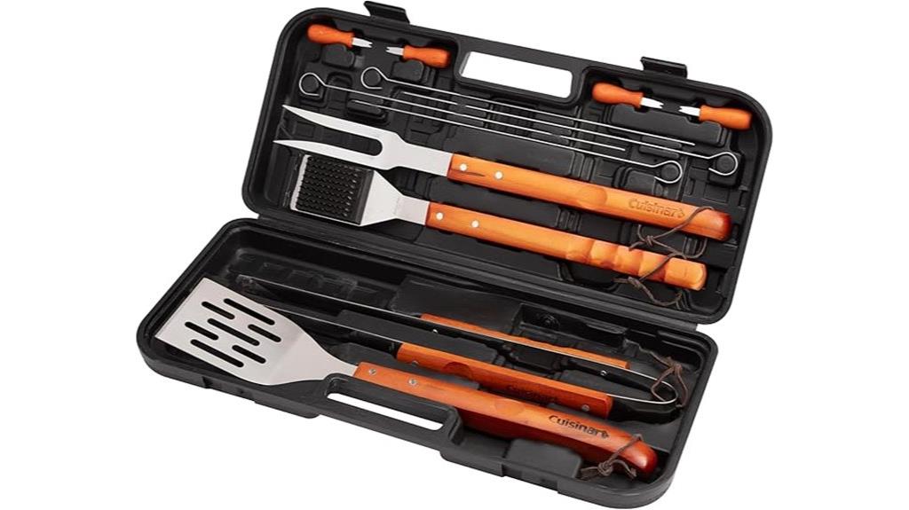 premium wooden grill tool set