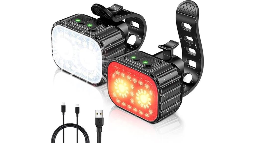 rechargeable bicycle lights set