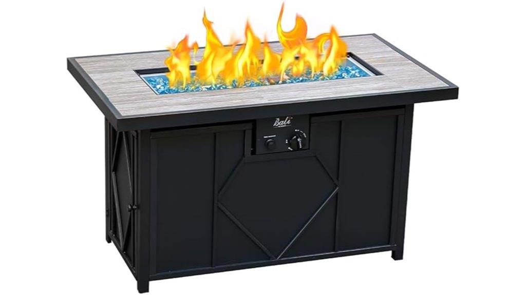 rectangular 42 inch gas firepit
