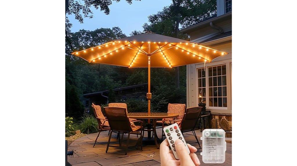 remote controlled patio umbrella lighting