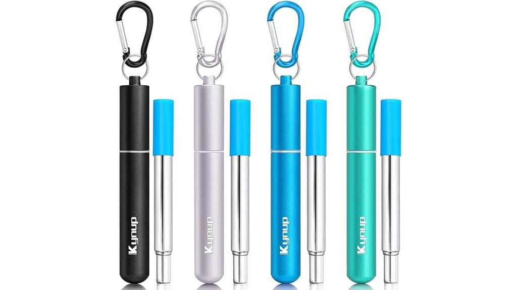 reusable metal straw set