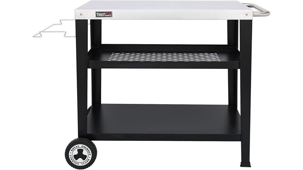 rolling dining table with trash