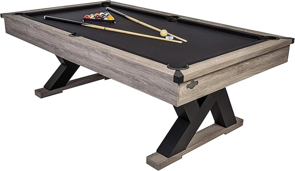 rustic finish billiard table