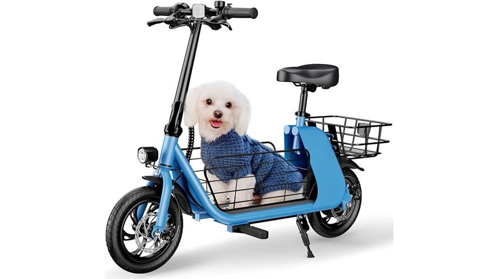 scooter with seat basket