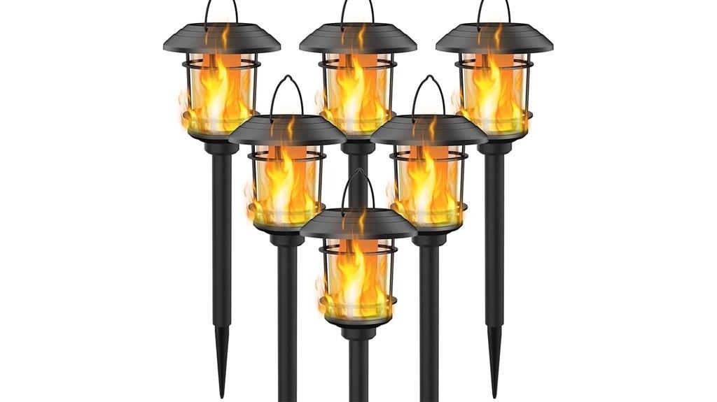 set of six solar torchlights