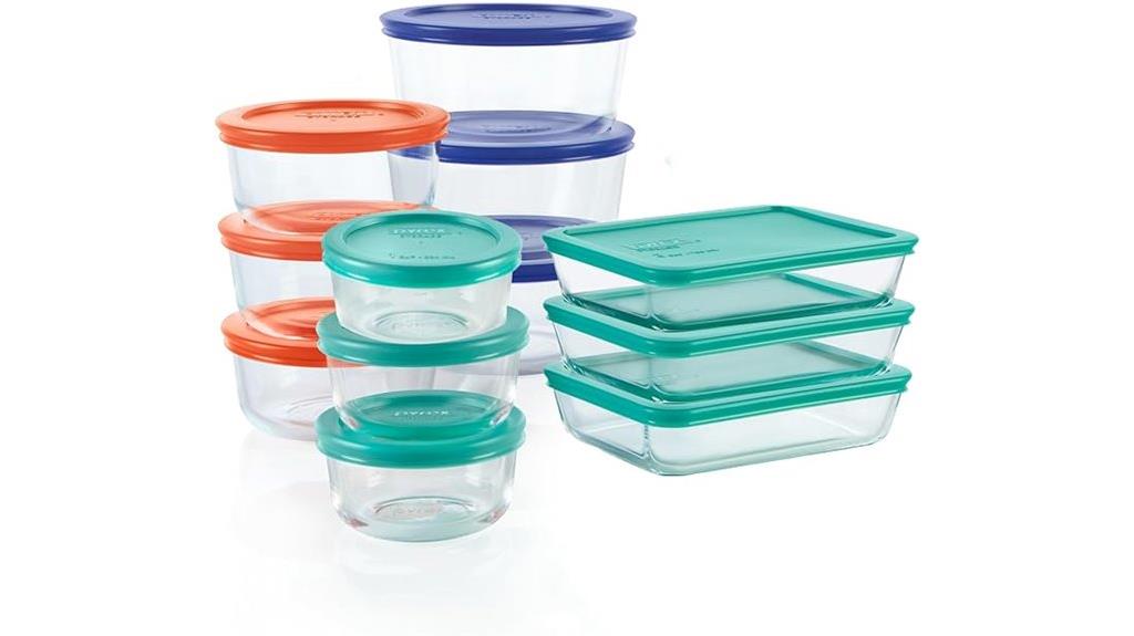 set of twelve glass containers