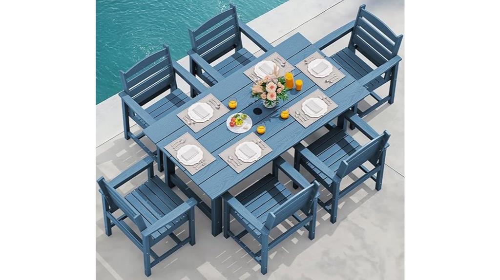 seven piece outdoor dining set