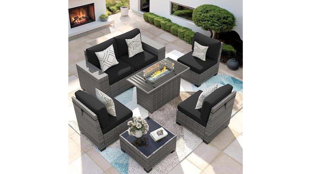 seven piece patio set