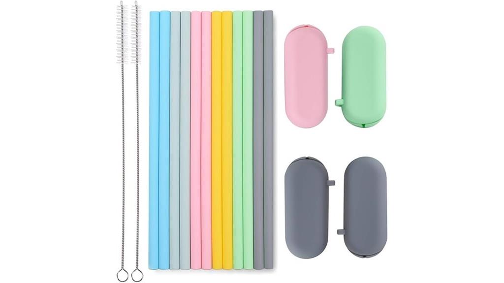 silicone reusable straw pack