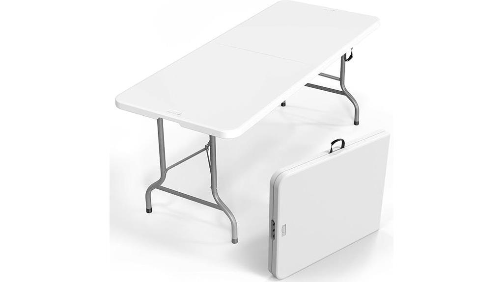 six foot plastic folding table