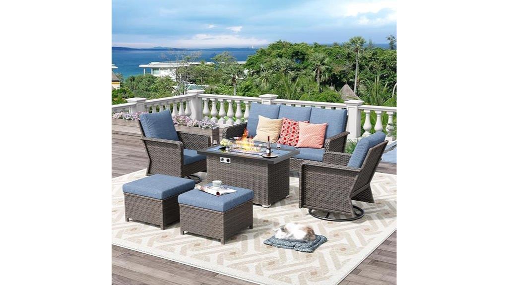 six piece patio fire pit