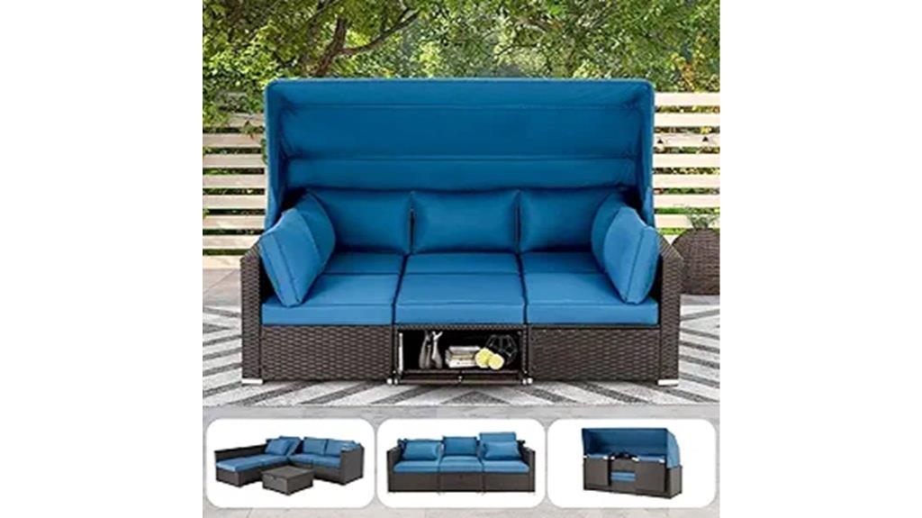 six piece patio rattan set