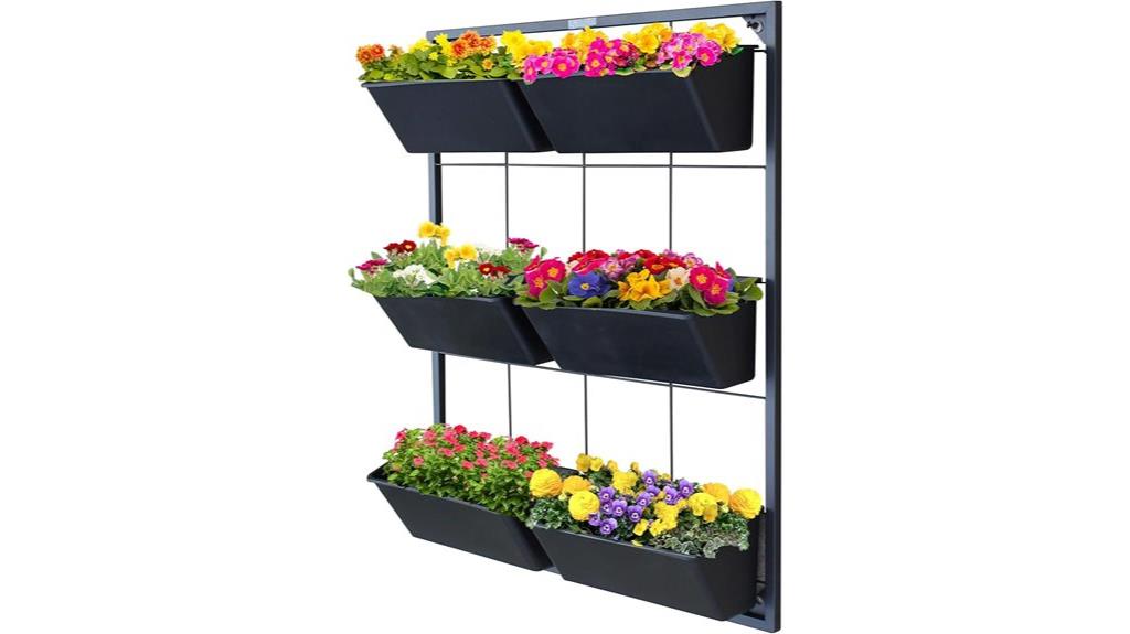 six pot vertical garden
