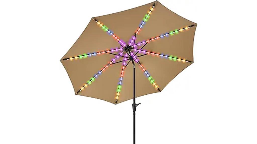 solar lit tilt patio umbrella