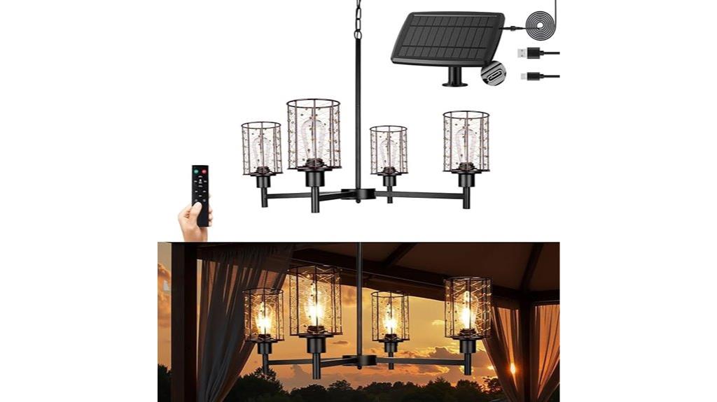 solar outdoor copper chandelier