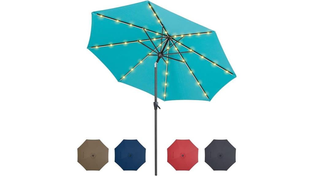 solar powered led patio umbrella