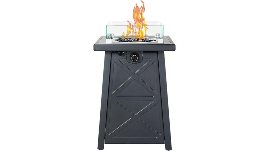 steel fire table with gas
