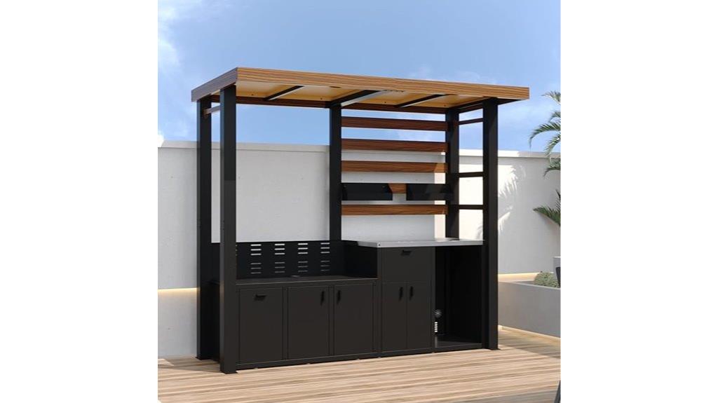 steel outdoor grill station