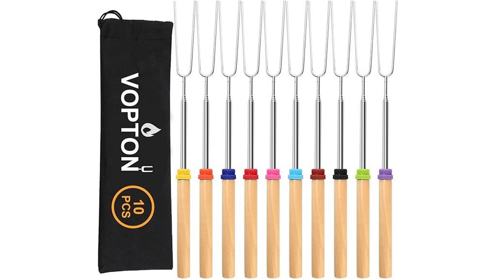 ten marshmallow roasting sticks