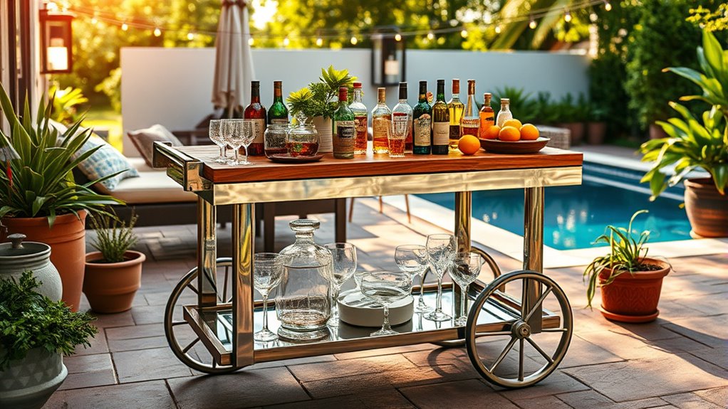 top outdoor wheeled bar carts
