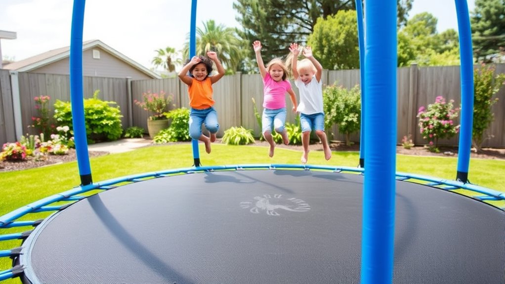 top trampolines with safety enclosures