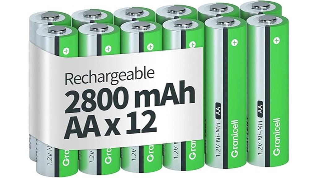 twelve 2800mah nimh batteries