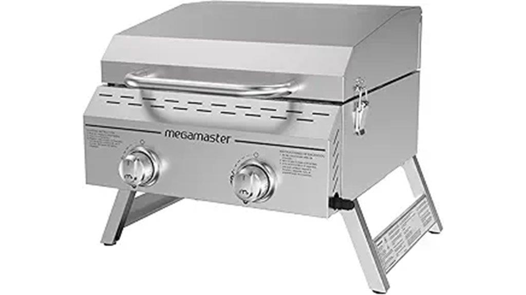 two burner stainless steel grill