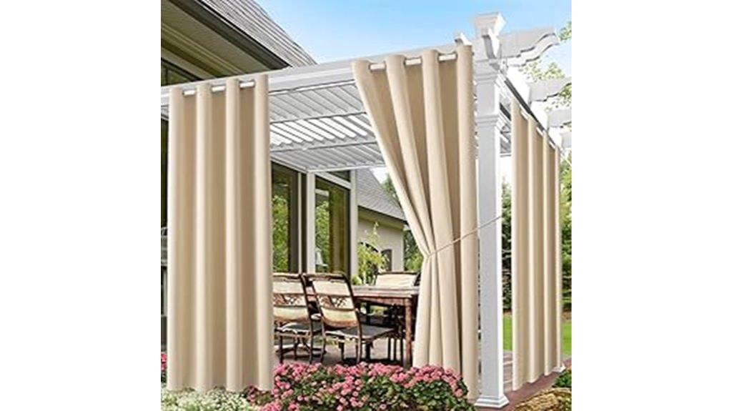 waterproof outdoor beige drapes