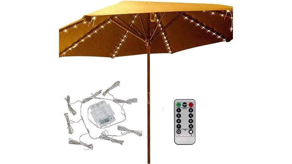 waterproof patio umbrella lights