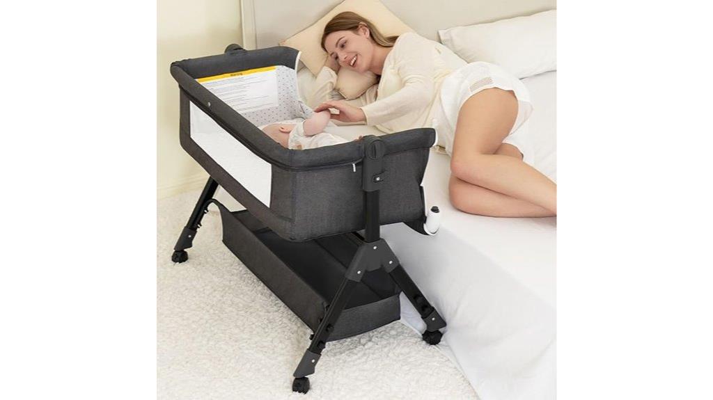 wheeled baby bassinet with net