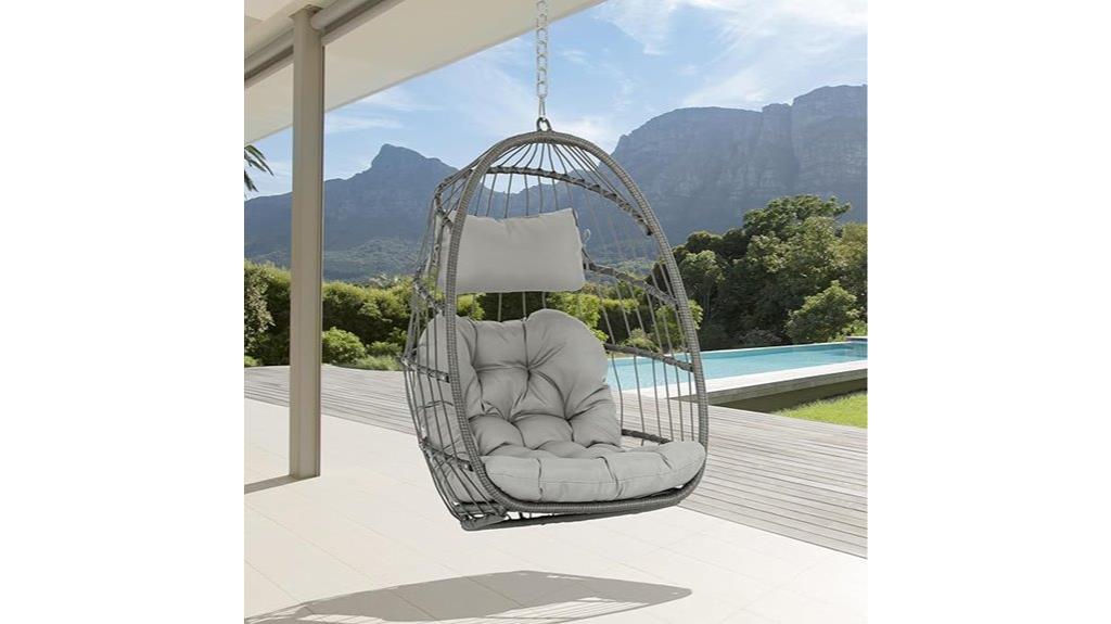 wicker rattan egg swing