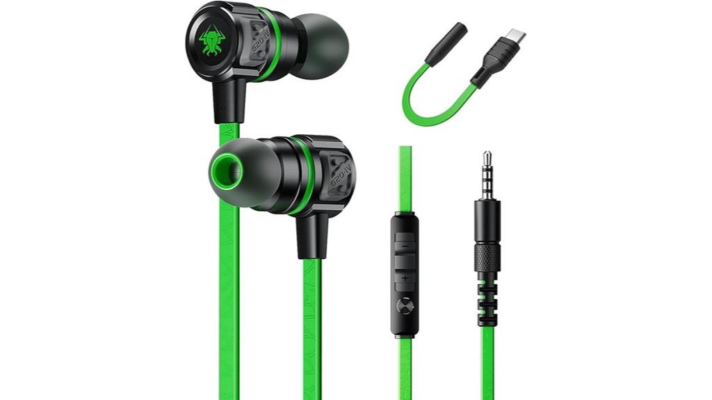 wired gaming earbuds with controls